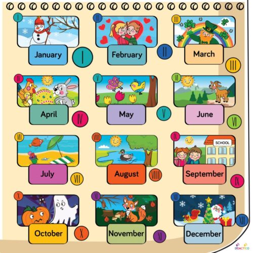Mata-edukacyjna-miesiace-MONTHS Mata edukacyjna MIESIĄCE - MONTHS