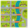 Mata edukacyjna W MIEŚCIE- IN THE CITY Mata edukacyjna W MIEŚCIE – IN THE CITY 120x120 cm – kolorowa mapa miasta z ulicami, budynkami, parkiem, zoo i szkołą. Pomoc dydaktyczna do nauki przez zabawę dla dzieci w wieku przedszkolnym i wczesnoszkolnym.