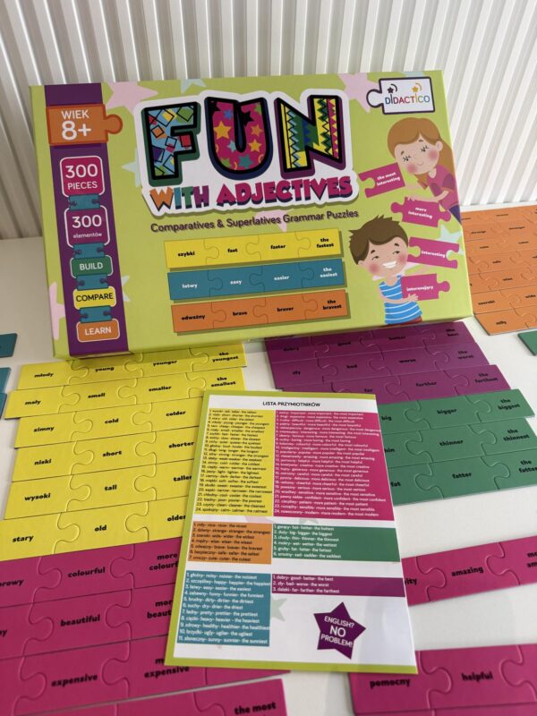 Puzzle edukacyjne Didactico Fun with Adjectives – Comparatives & Superlatives(4) Puzzle edukacyjne Didactico Fun with Adjectives – Comparatives & Superlatives